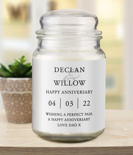 Personalised Couples Large Scented Jar Candle - ItJustGotPersonal.co.uk