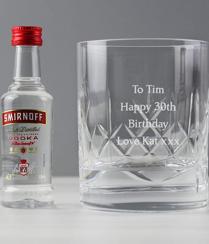 Personalised Cut Crystal & Vodka Gift Set - ItJustGotPersonal.co.uk
