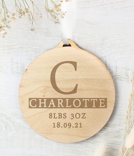 Personalised Initial Round Wooden Decoration - ItJustGotPersonal.co.uk