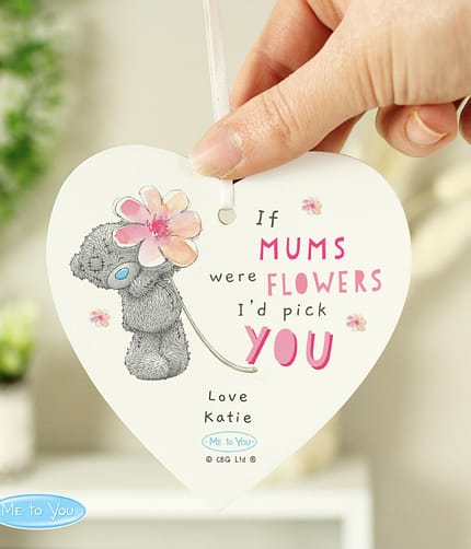 Personalised Me To You If... Were Flowers Wooden Heart Decoration - ItJustGotPersonal.co.uk