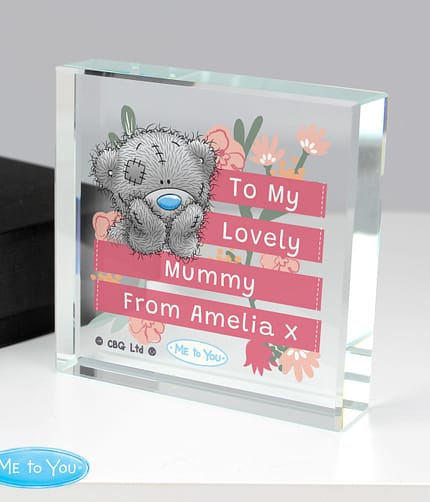 Personalised Me To You Floral Crystal Token - ItJustGotPersonal.co.uk
