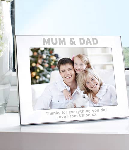 Personalised Silver 5x7 Mum & Dad Photo Frame - ItJustGotPersonal.co.uk