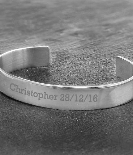 Personalised Stainless Steel Bangle - ItJustGotPersonal.co.uk