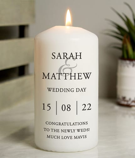 Personalised Couples Pillar Candle - ItJustGotPersonal.co.uk