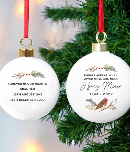 Personalised Robin Bauble - ItJustGotPersonal.co.uk