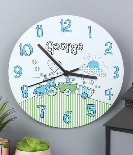 Personalised Whimsical Train Clock - ItJustGotPersonal.co.uk