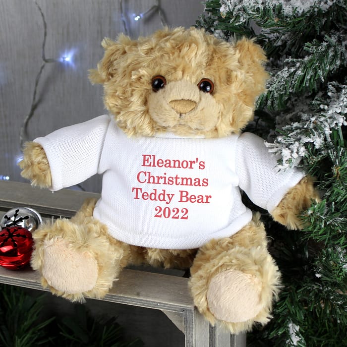 Personalised Christmas Message Teddy Bear - ItJustGotPersonal.co.uk