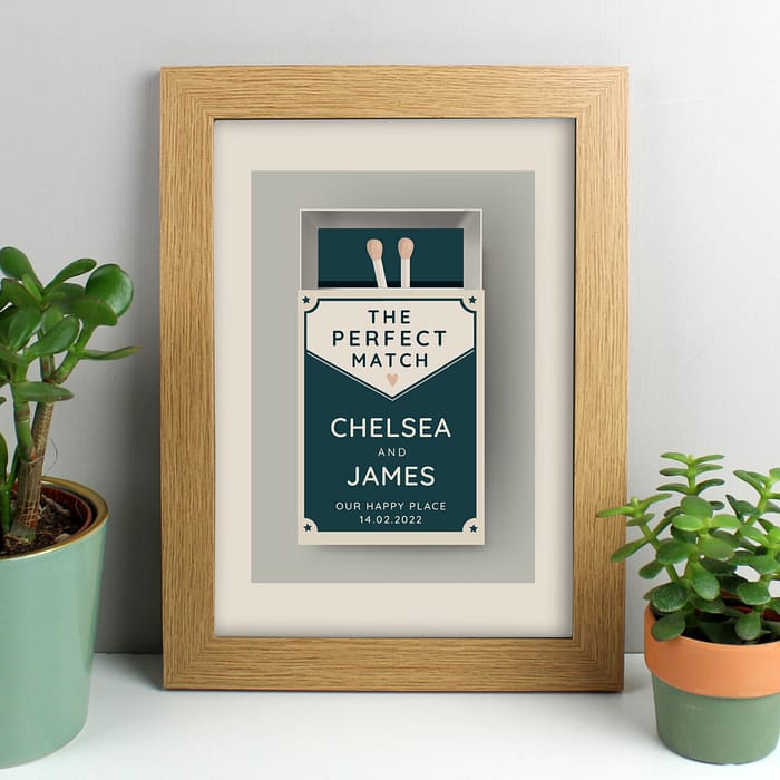Personalised The Perfect Match A4 Oak Framed Print - ItJustGotPersonal.co.uk