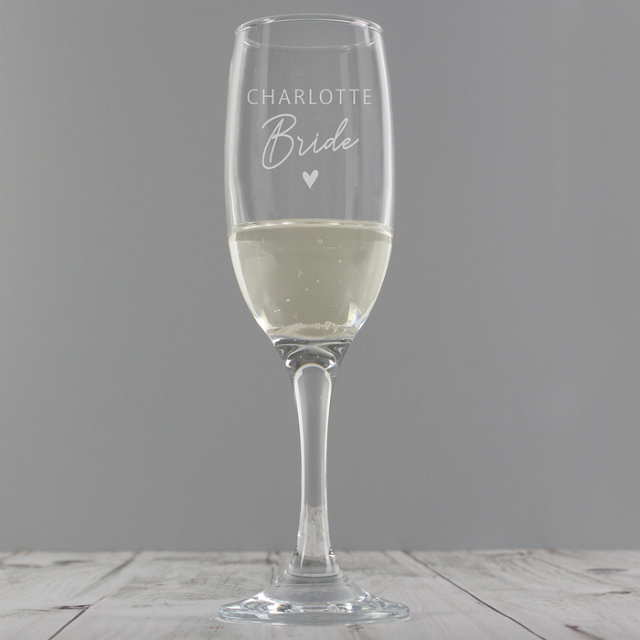 Personalised Bride Flute Glass - ItJustGotPersonal.co.uk