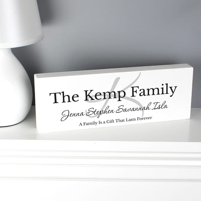 Personalised Family Wooden Block Sign - ItJustGotPersonal.co.uk