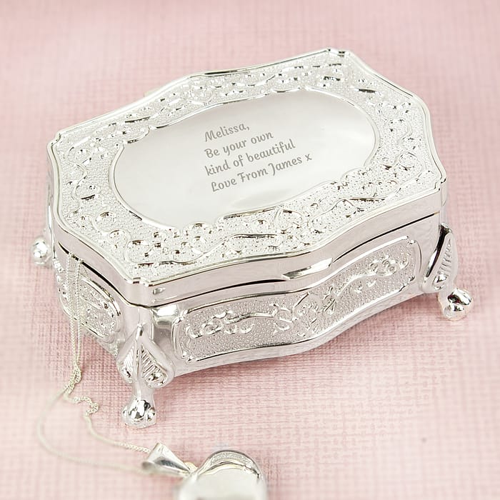 Personalised Any Message Small Antique Trinket Box - ItJustGotPersonal.co.uk
