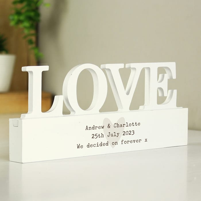 Personalised Free Text Heart Wooden Love Ornament - ItJustGotPersonal.co.uk