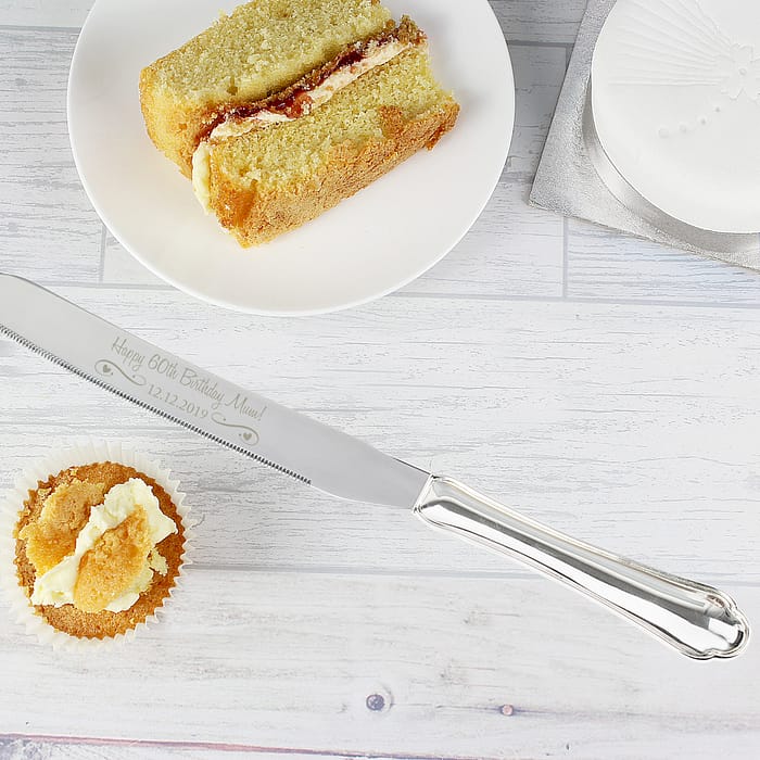 Personalised Heart & Swirl Cake Knife - ItJustGotPersonal.co.uk
