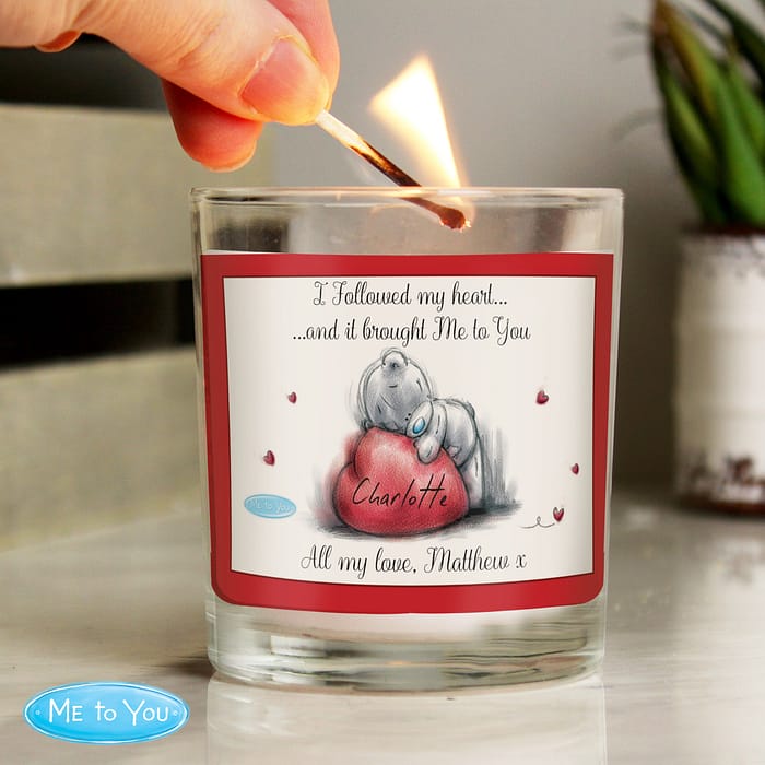 Personalised Me To You Heart Scented Jar Candle - ItJustGotPersonal.co.uk