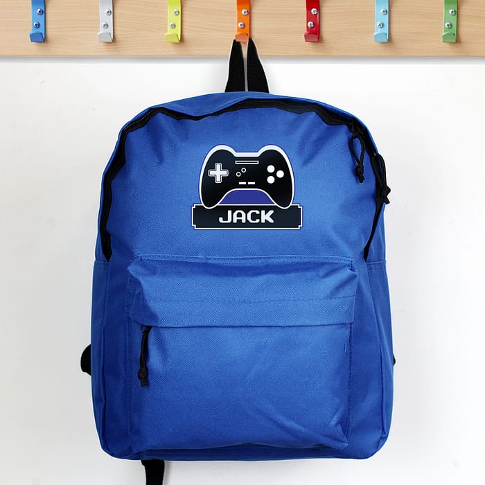 Personalised Gaming Blue Backpack - ItJustGotPersonal.co.uk
