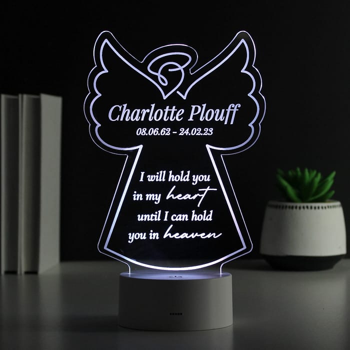 Personalised Angel Memorial Verse Colour Changing LED Light - ItJustGotPersonal.co.uk