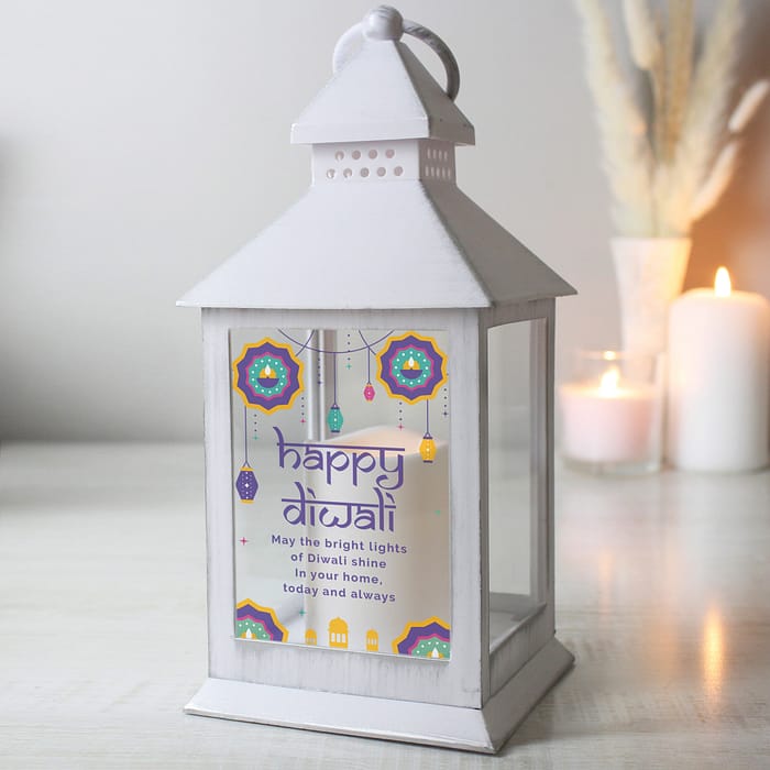 Personalised Diwali White Lantern - ItJustGotPersonal.co.uk