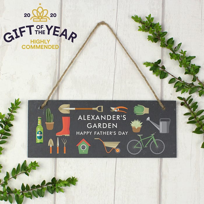 Personalised Garden Printed Hanging Slate Plaque - ItJustGotPersonal.co.uk