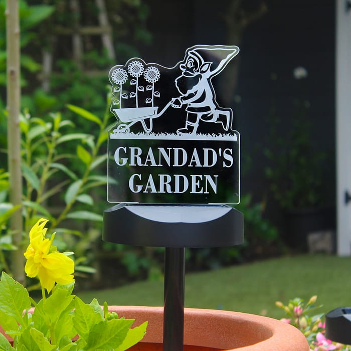 Personalised Gnome Garden Outdoor Solar Light - ItJustGotPersonal.co.uk