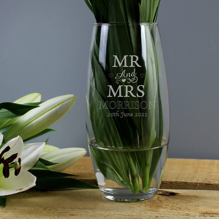 Personalised Mr & Mrs Bullet Vase - ItJustGotPersonal.co.uk