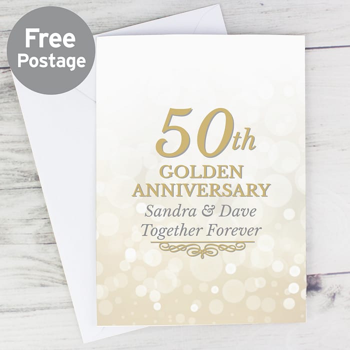 Personalised 50th Golden Anniversary Card - ItJustGotPersonal.co.uk