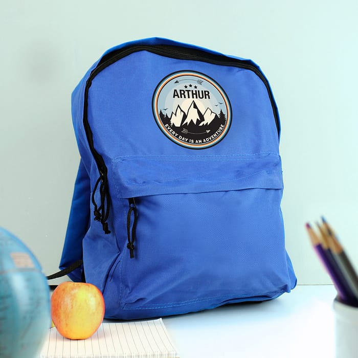Personalised Adventure Blue Backpack - ItJustGotPersonal.co.uk