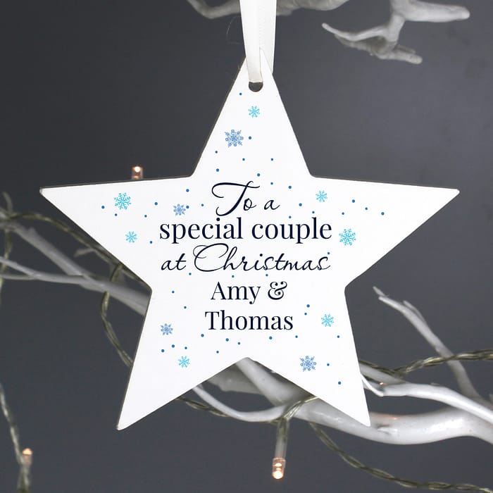 Personalised Special Couple Wooden Star Decoration - ItJustGotPersonal.co.uk