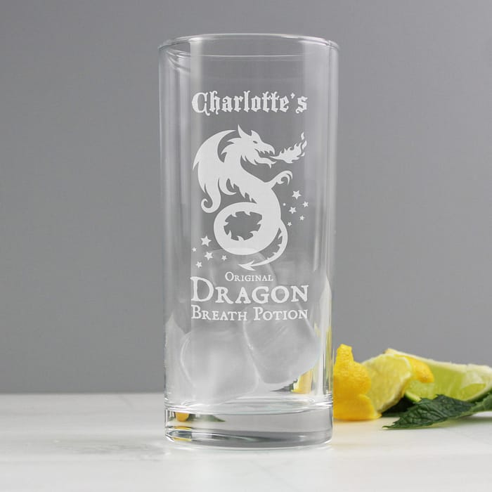Personalised Dragon Breath Potion Hi Ball Glass - ItJustGotPersonal.co.uk