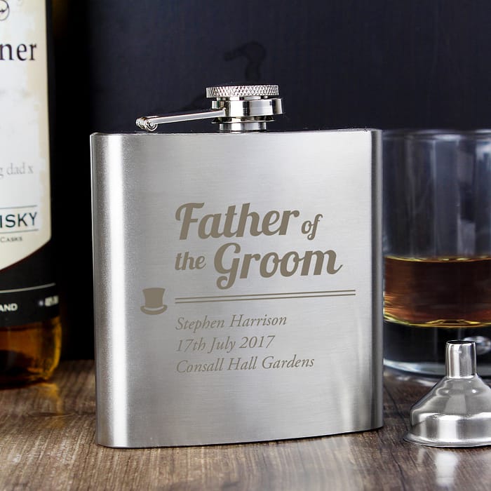 Personalised Father of the Groom Hip Flask - ItJustGotPersonal.co.uk