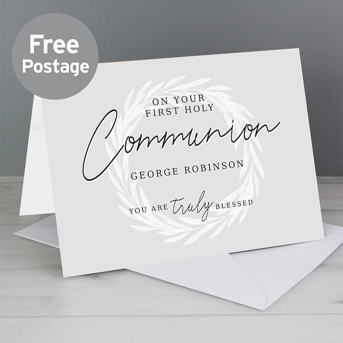 Personalised Truly Blessed First Holy Communion Card - ItJustGotPersonal.co.uk
