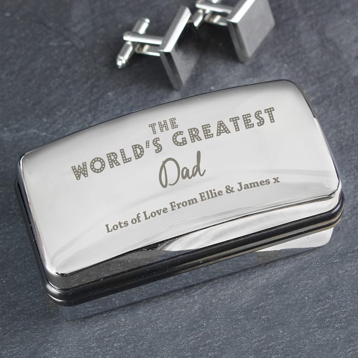 Personalised 'The World's Greatest' Cufflink Box - ItJustGotPersonal.co.uk