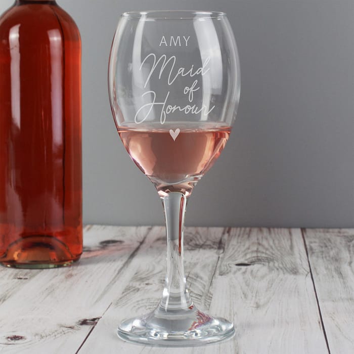 Personalised Maid of Honour Wine Glass - ItJustGotPersonal.co.uk