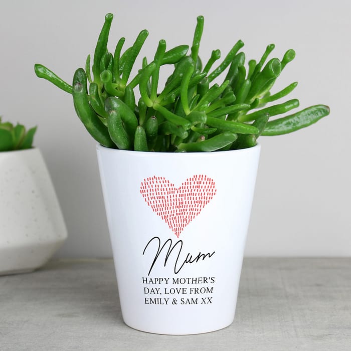 Personalised Heart Plant Pot - ItJustGotPersonal.co.uk