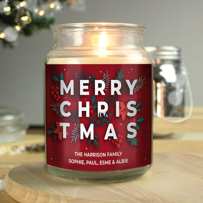 Personalised Christmas Large Scented Jar Candle - ItJustGotPersonal.co.uk