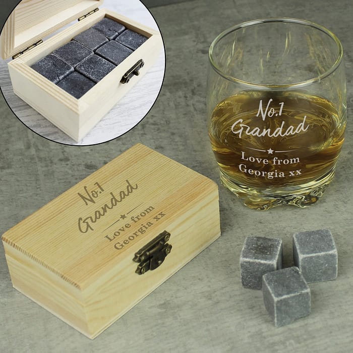 Personalised No.1 Cooling Stones & Glass Set - ItJustGotPersonal.co.uk