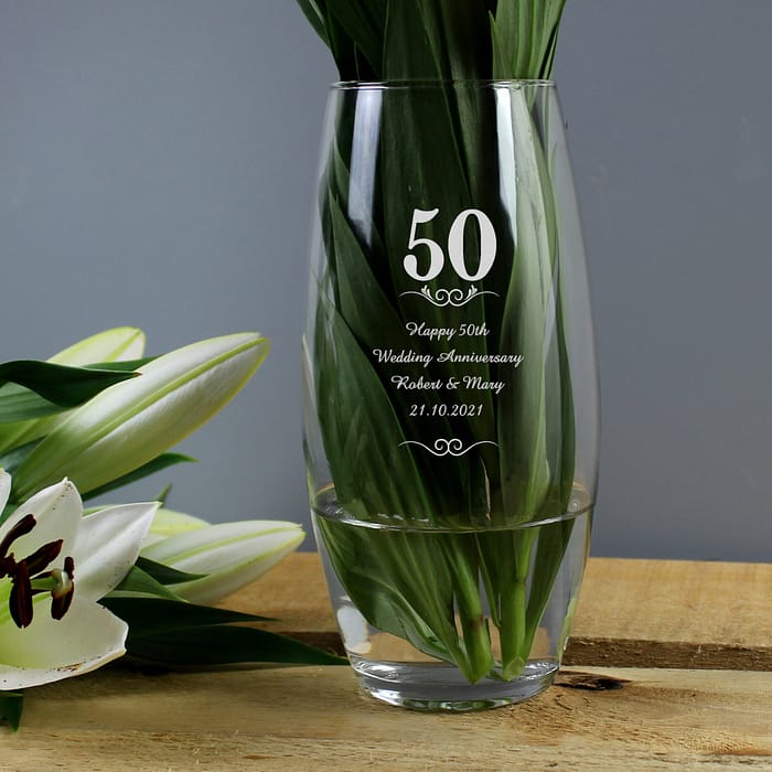 Personalised 50 Years Bullet Vase - ItJustGotPersonal.co.uk
