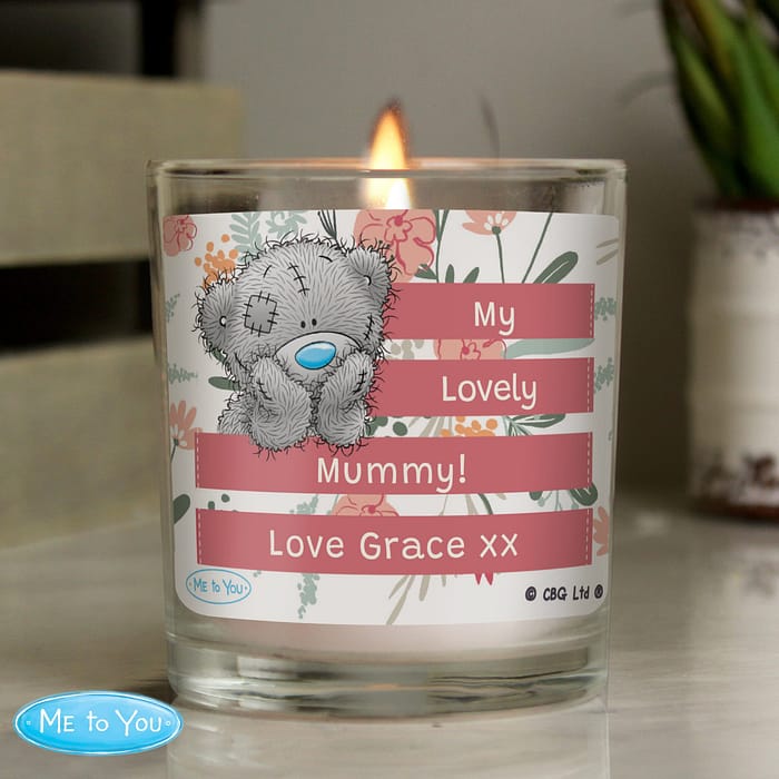 Personalised Me To You Floral Scented Jar Candle - ItJustGotPersonal.co.uk