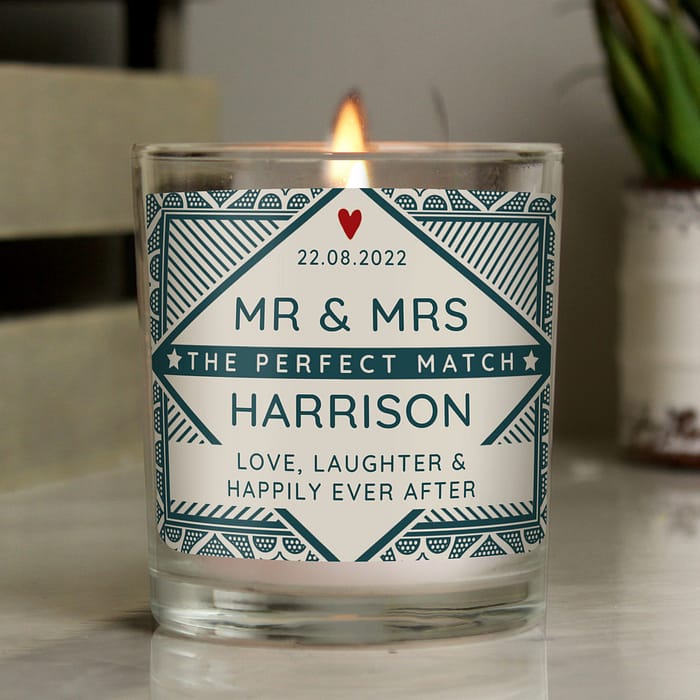 Personalised The Perfect Match Scented Jar Candle - ItJustGotPersonal.co.uk