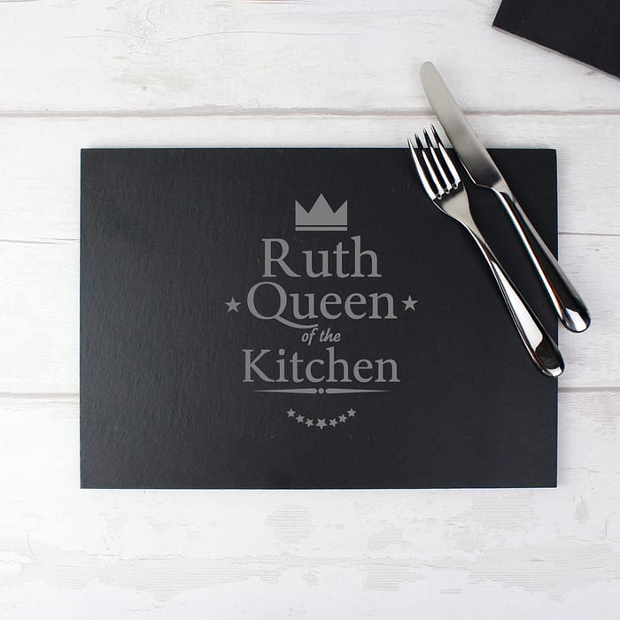 Personalised Queen of the Kitchen Slate Placemat - ItJustGotPersonal.co.uk