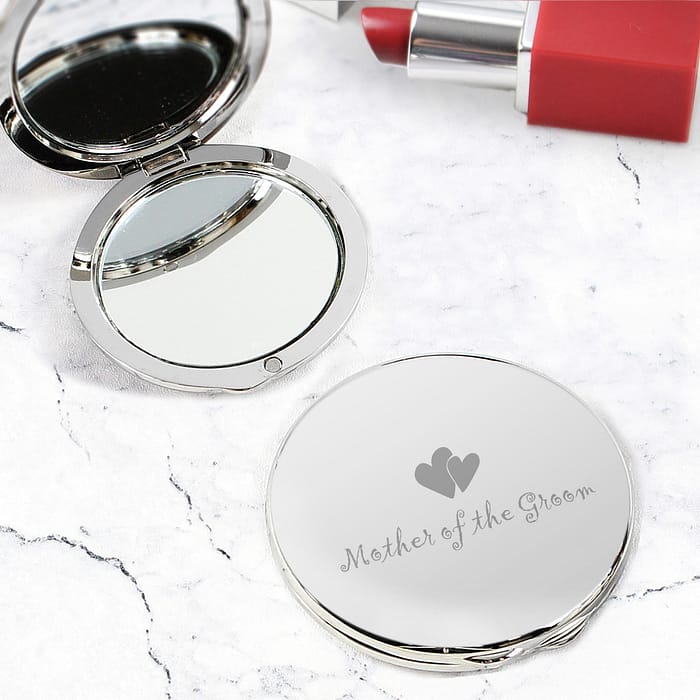 Mother of Groom Round Compact Mirror - ItJustGotPersonal.co.uk