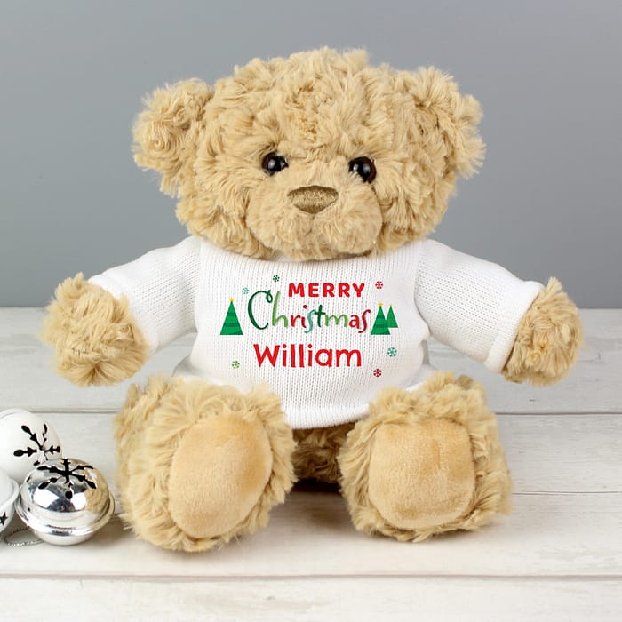Personalised Merry Christmas Teddy Bear - ItJustGotPersonal.co.uk