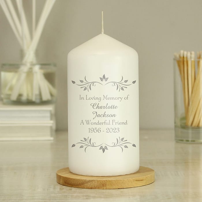 Personalised Sentiments Pillar Candle - ItJustGotPersonal.co.uk
