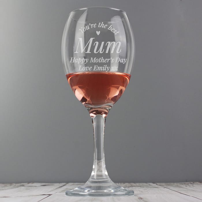 Personalised You Are The Best Wine Glass - ItJustGotPersonal.co.uk