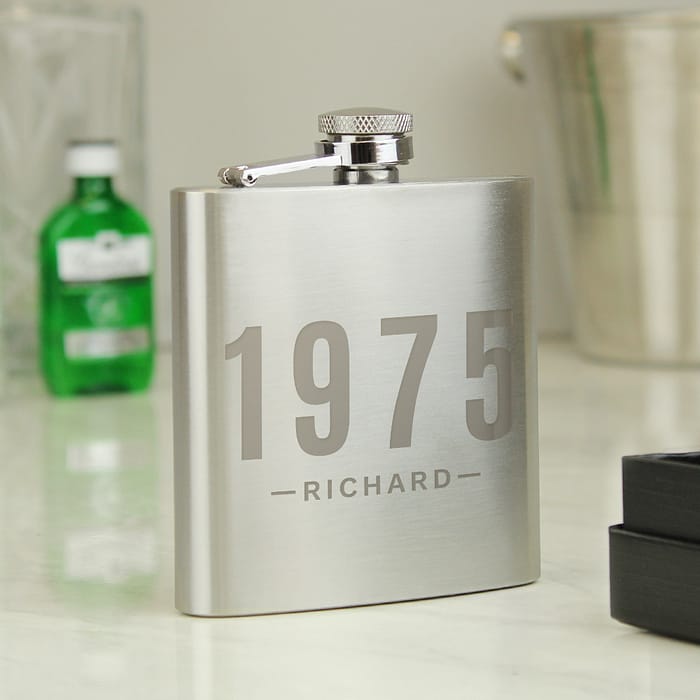 Personalised Date & Name Hip Flask - ItJustGotPersonal.co.uk