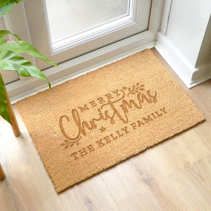 Personalised Christmas Rectangle Indoor Doormat - ItJustGotPersonal.co.uk