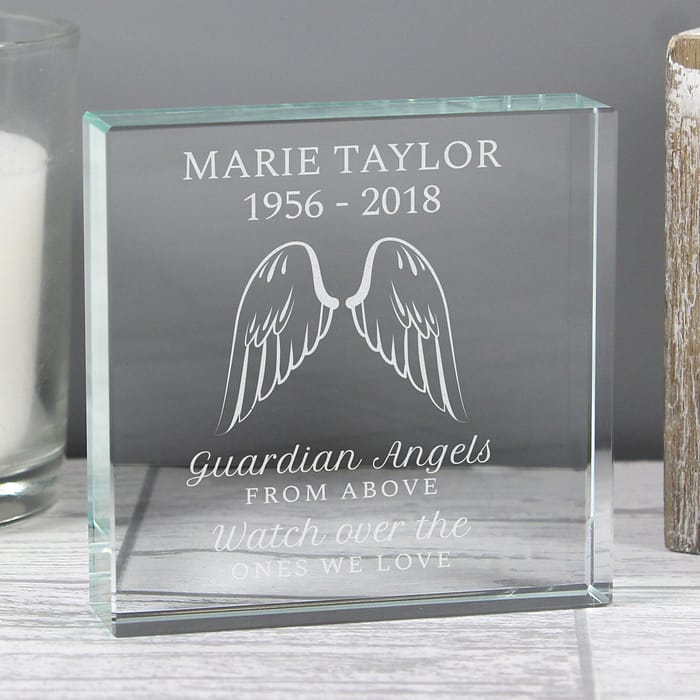Personalised Guardian Angel Wings Crystal Token - ItJustGotPersonal.co.uk
