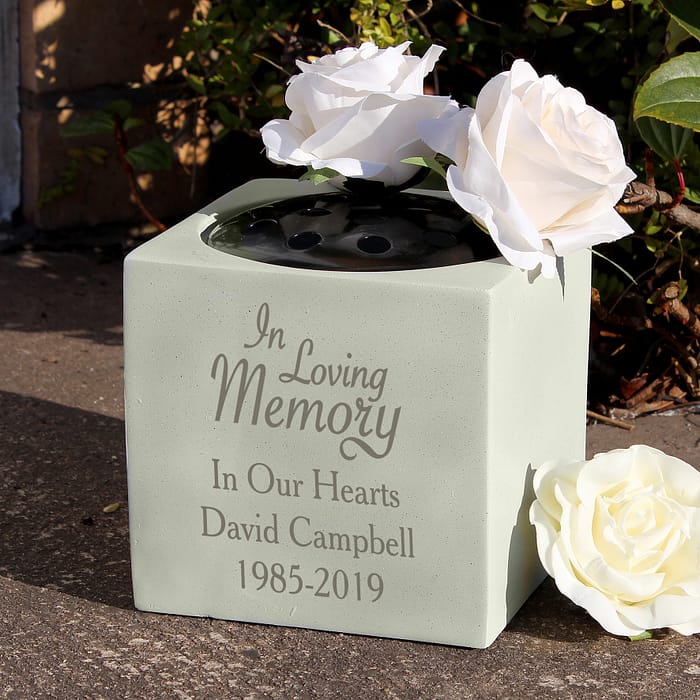 Personalised In Loving Memory Memorial Vase - ItJustGotPersonal.co.uk