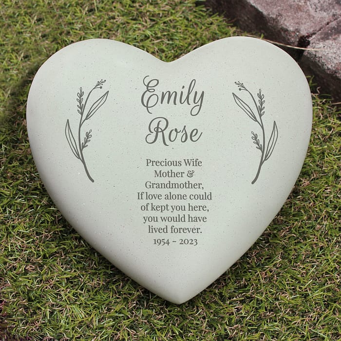 Personalised Free Text Heart Memorial - ItJustGotPersonal.co.uk