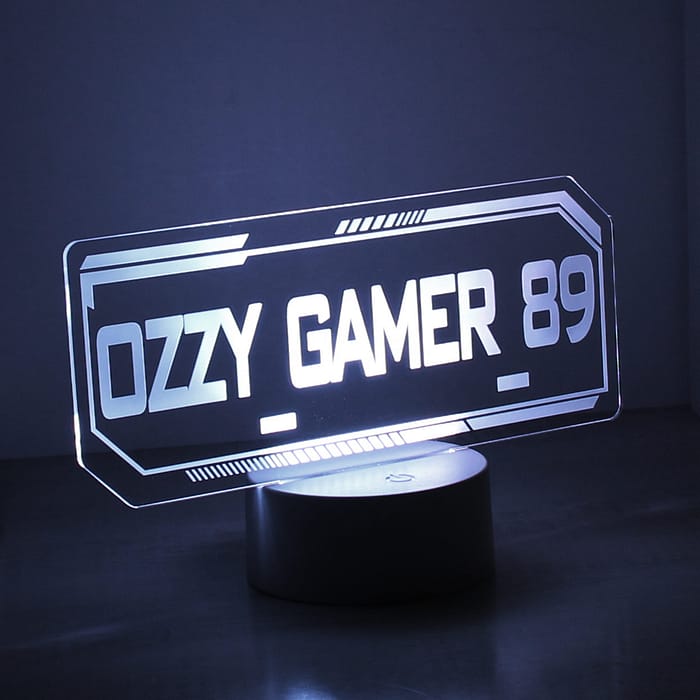 Personalised Gamer Tag LED Colour Changing Night Light - ItJustGotPersonal.co.uk