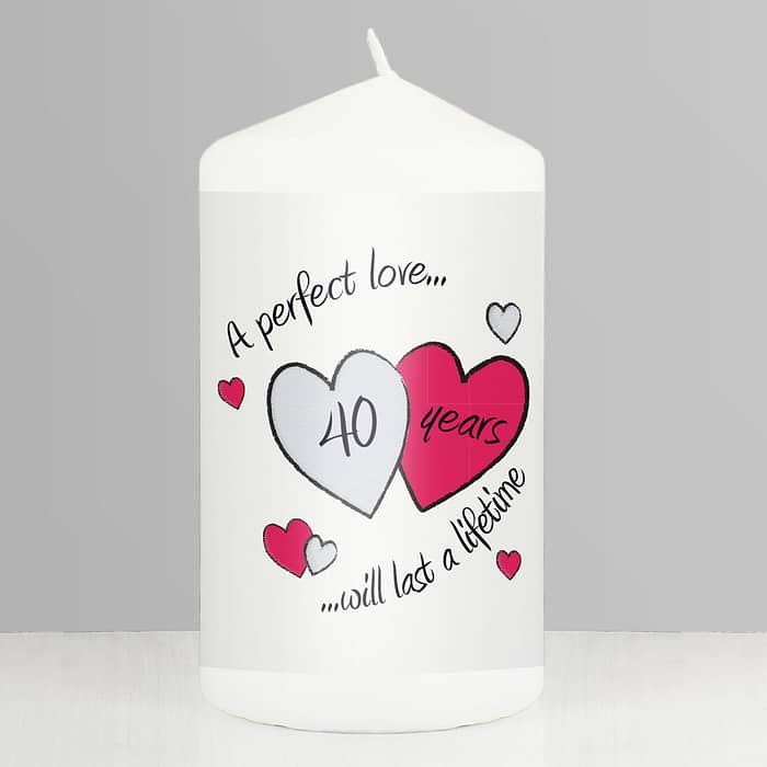 Perfect Love Ruby Pillar Candle - ItJustGotPersonal.co.uk